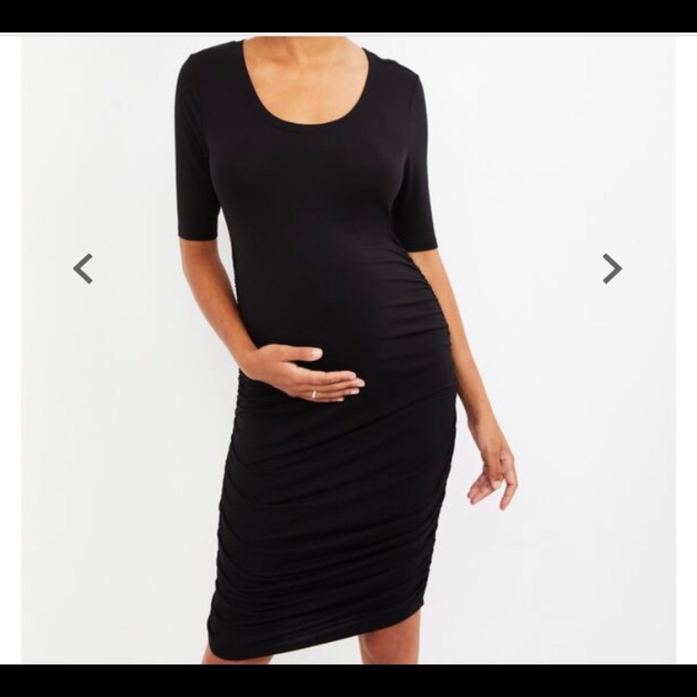 Motherhood Maternity side-ruched midi dress